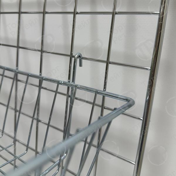 Корзина на торговую решетку 590х300х100 АР-110(Сер)